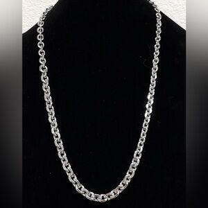 Vendome Signed Vintage Silver-Tone Chunky Chain Necklace 24”